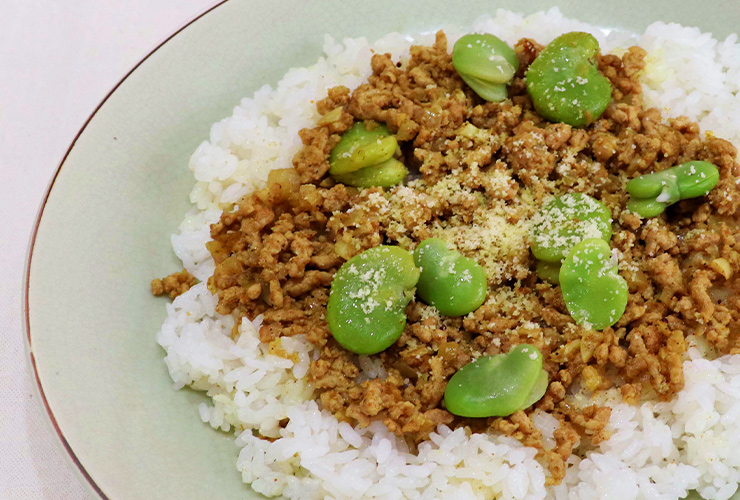 そら豆入り和風キーマカレー