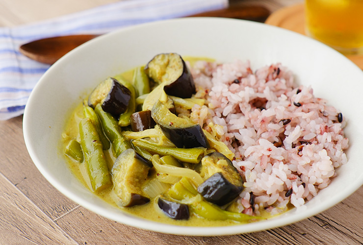 新いんげんとナスのベジカレー
