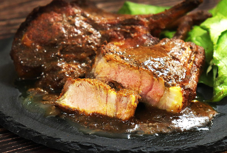 骨付きラム肉のカレーソテー