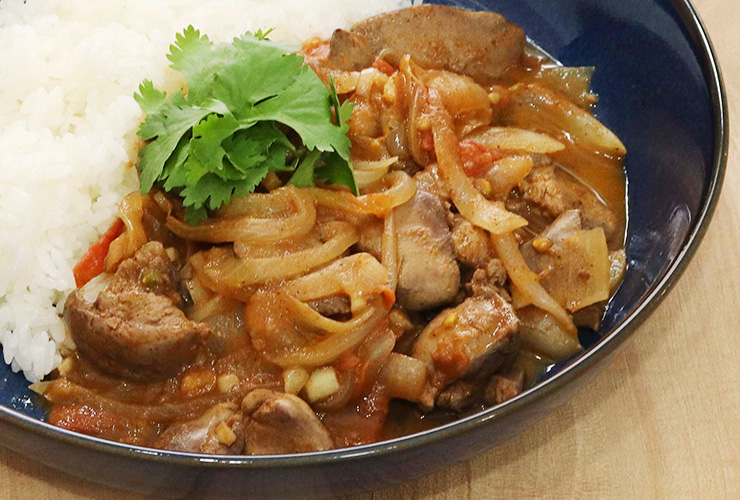 鶏レバーのトマトカレー