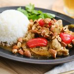 薄切り肉とナッツのカレー